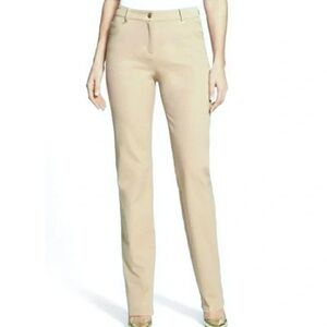 St. John Straight Leg Stretch Jeans Beige Cotton Spandex Size 6